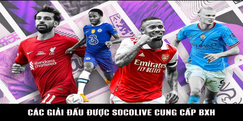 Các giải đấu được Soco Live cập nhật BXH